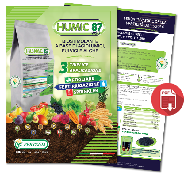 Humic 87 wsg di Fertenia - Acidi umici, Fulvici e Alghe per l'agricoltura